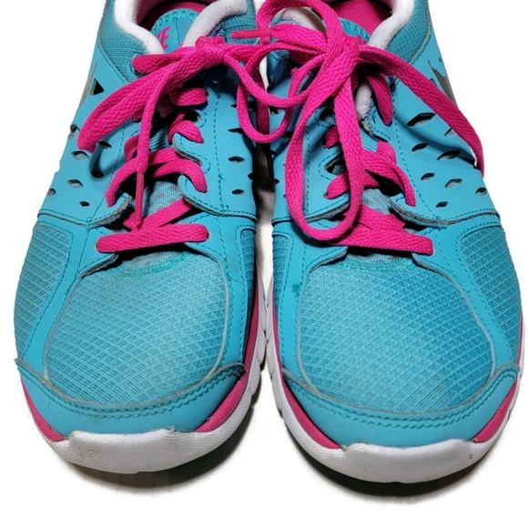 Nike Running Shoes Aqua, Pink Girls Youth Size 7Y - Picture 6 of 13